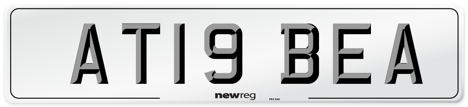 AT19 BEA Number Plate from New Reg